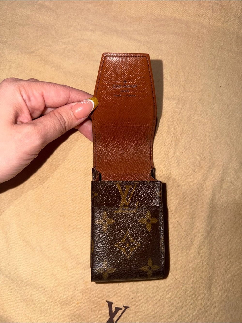 Louis Vuitton Monogram Brown Leather Cig Holder